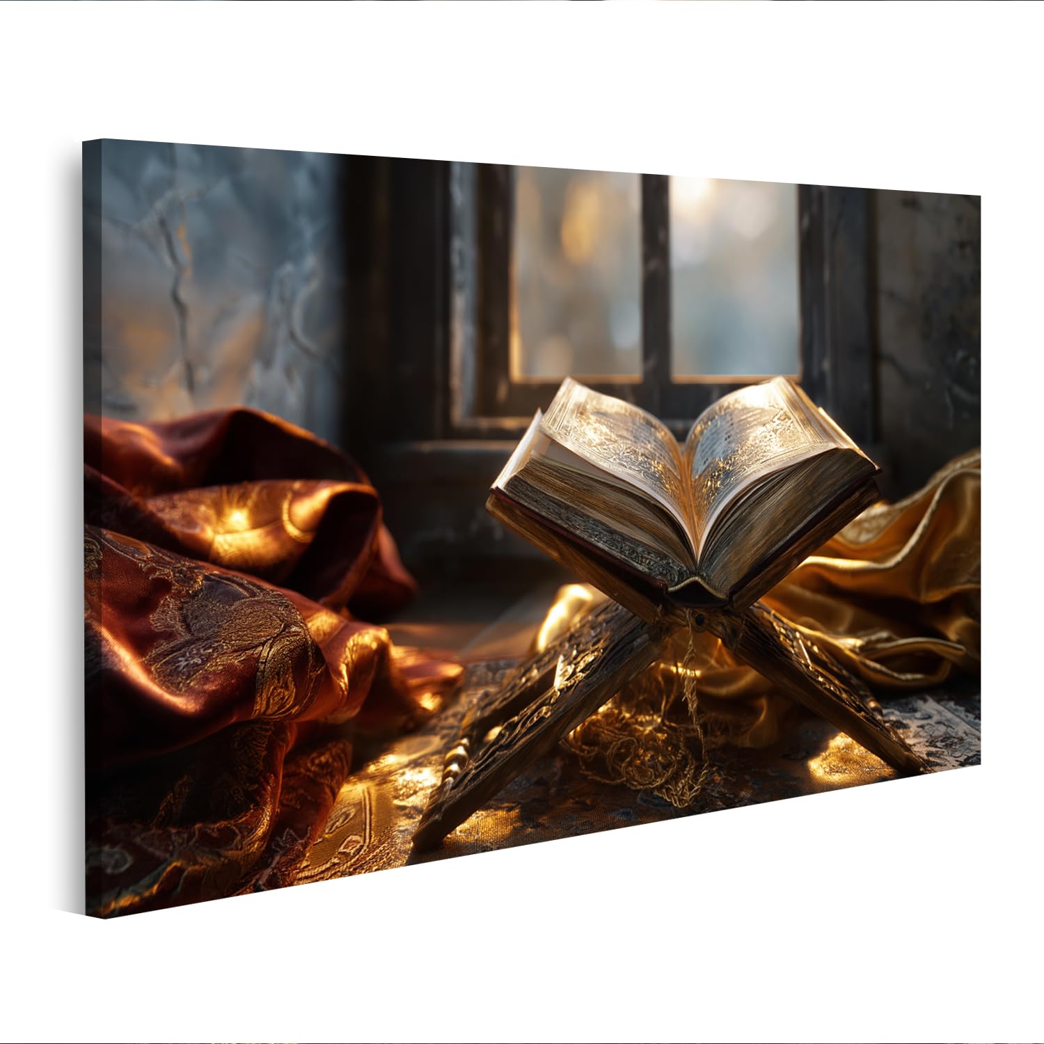 islandburner Tableau sur toile - Art sublime du Coran sur support en bois - Pour les moments spirituels - Edition T2