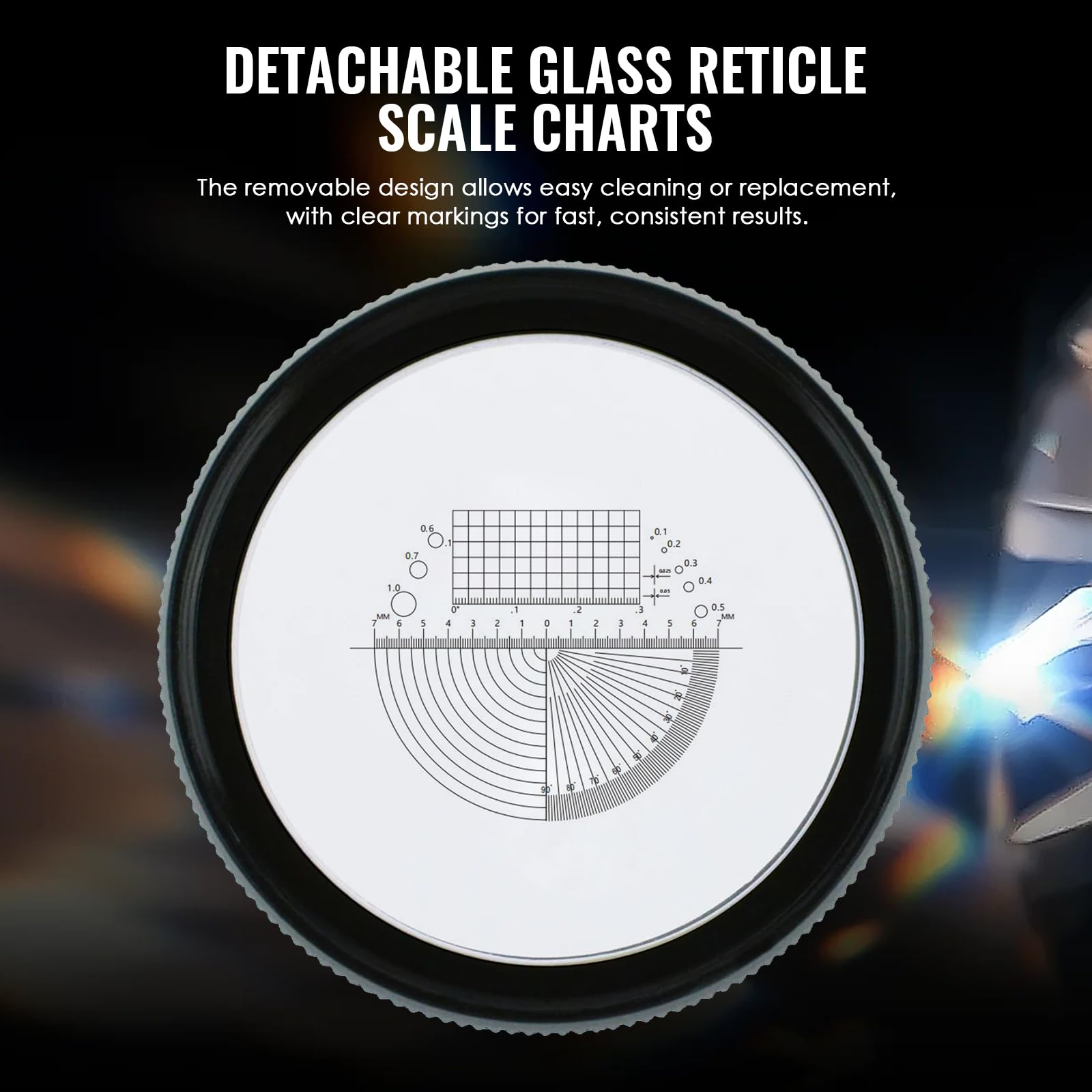 Lupa de joyería de 15 aumentos con luz LED, lupa de metal recargable por USB con escala de retícula desmontable, área de visión de 25 mm, lupa de ojo de enfoque ajustable para joyas, gemas, monedas y