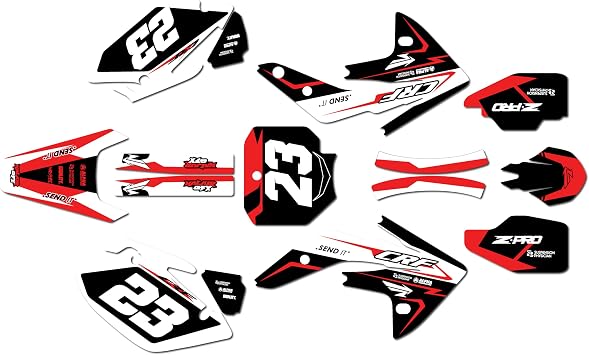 Graphics Kit for Honda CRF150R 2007-2023 Evader Series Red 16 Mil - On/Off the Road - Dirt Pit Bike Motorcycle Sticker, Dirtbike Racing Decal Motocross Accessories no-Plastics