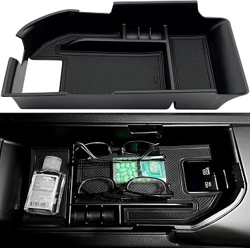 Compatible with Camry XLE or XSE 2018-2021 2022 2023 2024 & Camry LE SE 2020-2023 2024 Center Console Organizer Tray Accessories, Fit Dual USB Portsnot for 9th 2024 2025 Camry Black