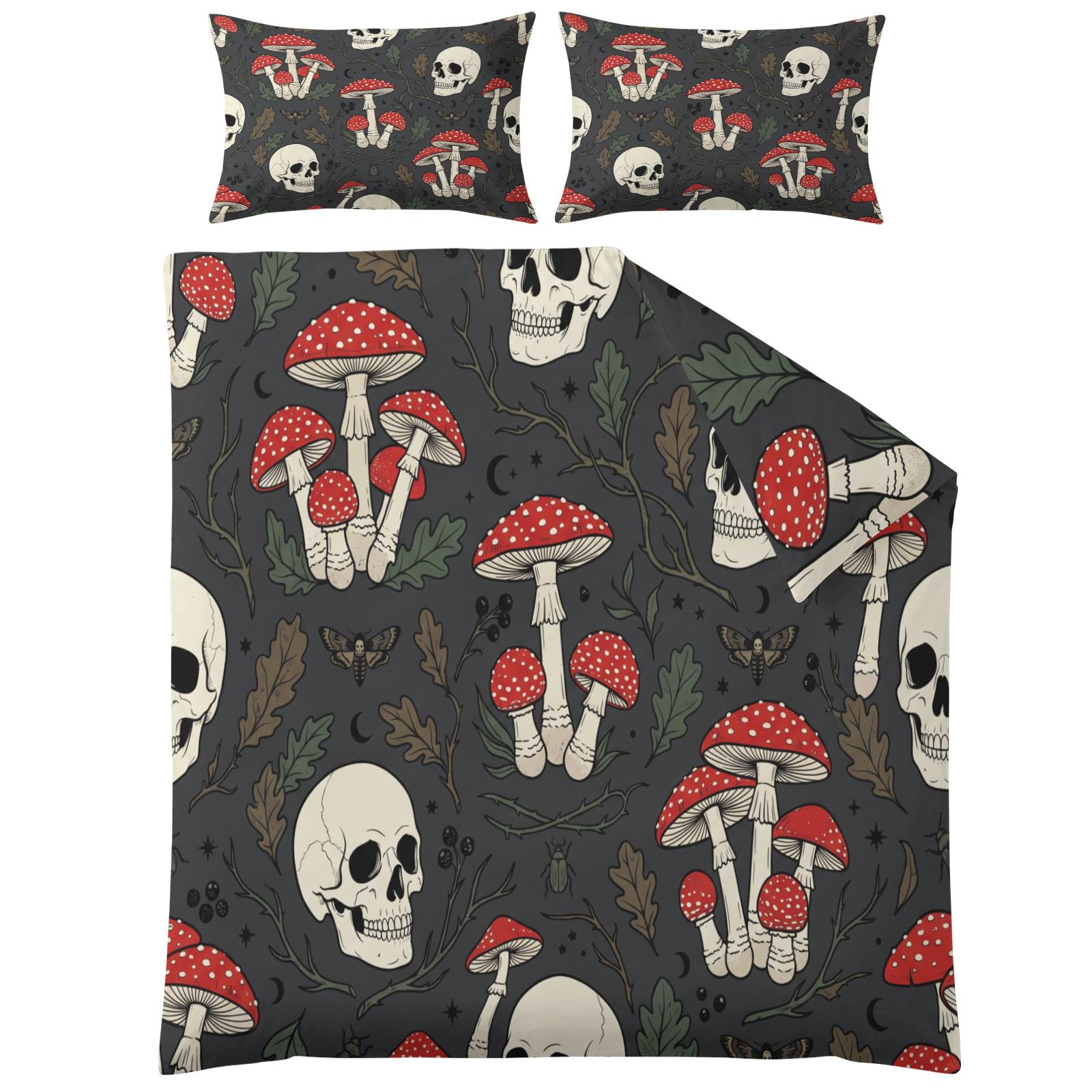 Set di stampa botanica gotico copripiumino 155 x 220 cm