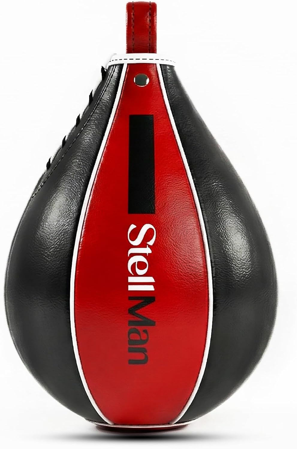 PU Leather Boxing Speed Bag – Black Red MMA Reflex Punching Ball for Home Gym Workout, Speed Ball for Punching, Kicking & Reflex Training Equipment