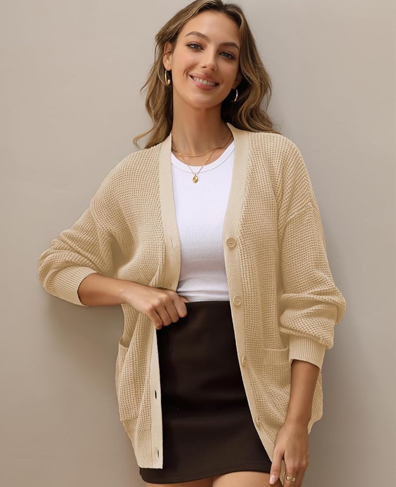 Amazon.com: QUALFORT Women's 100% Cotton Cardigan Sweaters for Amazon.com: QUALFORT Women's 100% Cotton Cardigan Sweaters for