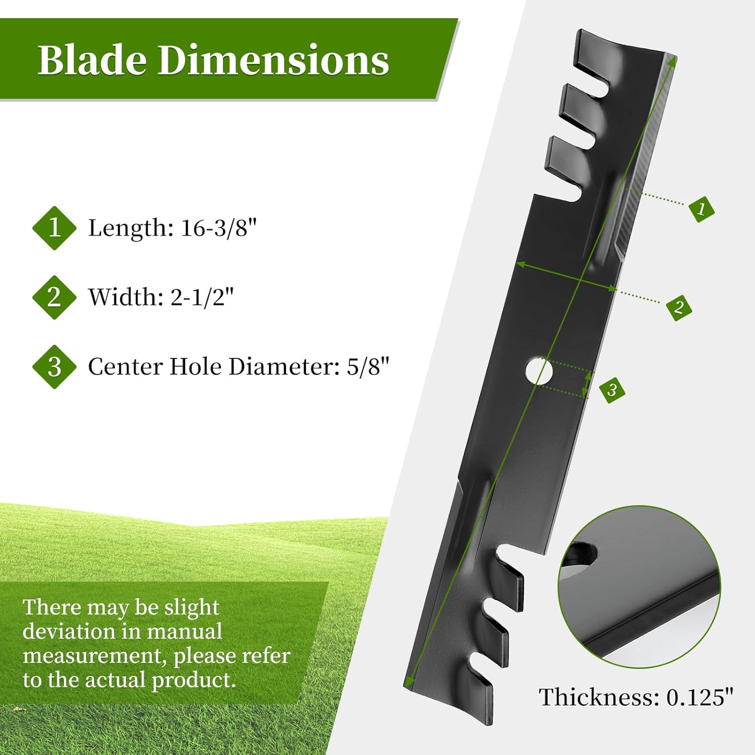 795757 Mower Blades Fit for Hustler 48" Deck, 038-5350-00 Gator Mulching Blade Replaces for Bad Boy, Scag 481706 482877, Bunton PL4205, Great Dane D18086, 3 Pack