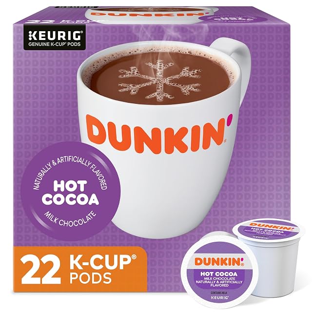 Dunkin Donuts Milk Chocolate Hot Cocoa Single-Serve K-Cup Box Of 22