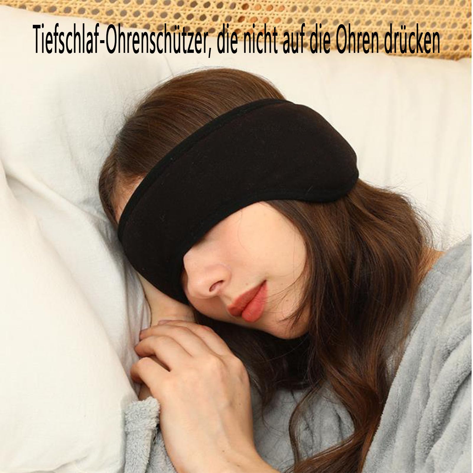 Maschera Per Dormire 3D CUZVGO - Morbida, Traspirante, Con Cavità Per Occhi, Ideale Per Dormire Sul Fianco, Con Fascia Regolabile
