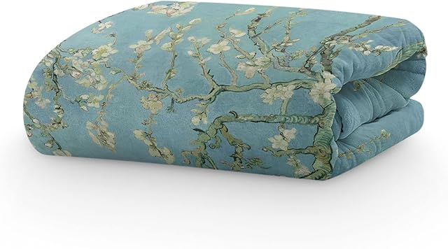 PICANOVA  Throw Blanket 100x70cm  Vincent Van Gogh Almond Blossom  Blanket with Picture  Soft and Cozy Flannel Fleece Cuddle Blanket 510g/qm  Classic Collection
