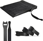 OneLeaf 180PCS Reusable Cable Ties, Black Adjustable 4-Inch Cord Organizer Ties, Multi-Purpose Hook Loop Cable Management Wire Ties for Organizing Home, Office, Data Centers