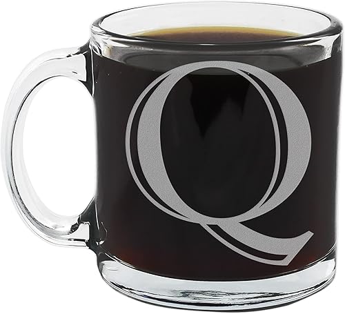 Miniatura 8 de Taza de café de vidrio transparente con monograma grabado de 12 onzas (letra S), regalos personalizados de la A a la Z para los amantes del café
