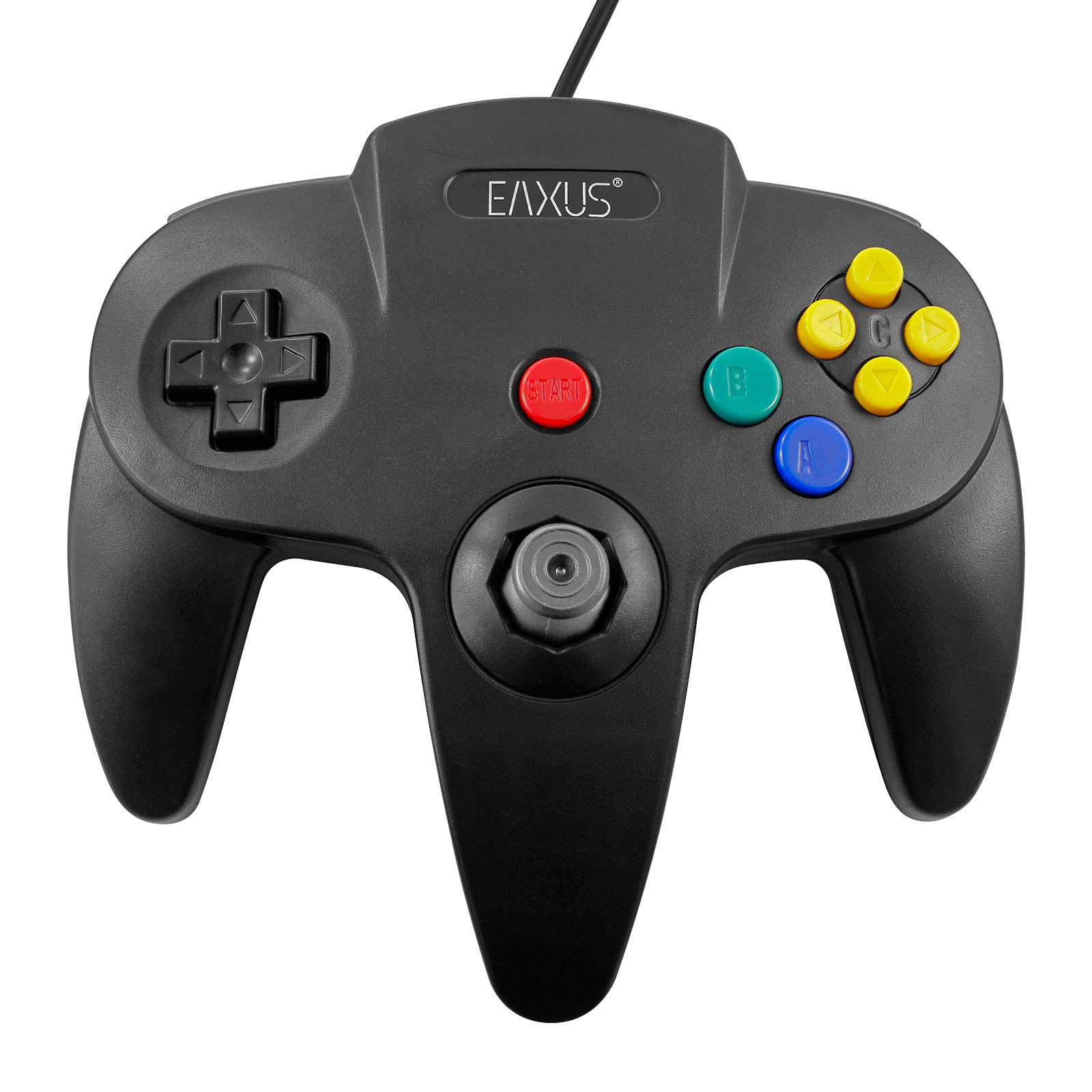 Eaxus® Controller adatto a N64 - Gamepad compatibile con la console Nintendo 64, Nero