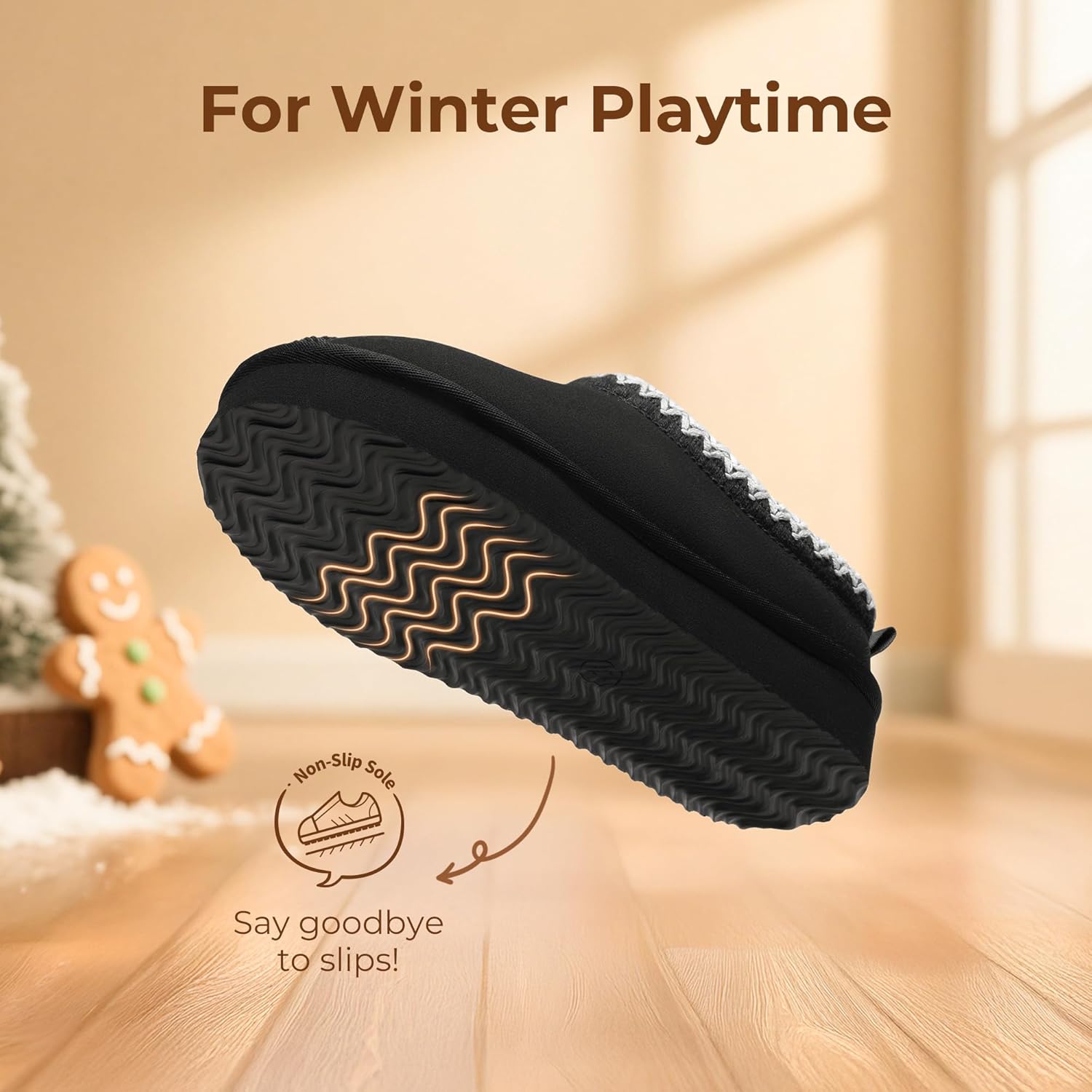 DREAM PAIRS Girls Boys Slippers Kids House Fuzzy Platform Indoor Outdoor Kid's Slip on Slipper for Little Kid Big Kid