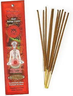 Prabhuji’s Gifts - Divine Chakra Incense Sticks - Muladhara Root Energy - Handmade Herbal Indian Incense - Agarbatti Sticks for Meditation & Cleansing - Earth Element, Serenity & Grounding (10 Pack)…