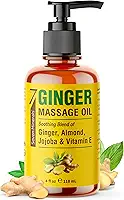 Seven Minerals Óleo De Massagem De Gengibre Para Drenagem Linfática - 120Ml - Aquecedor E Ultra Relaxante - Óleos Essenciais De Grau Terapêutico Aliviam Músculos Cansados E Relaxam A Mente E O Corpo