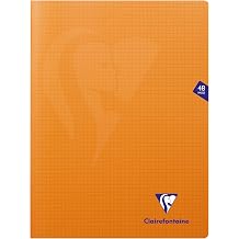 Clairefontaine 383311C - One Set of 10 Mimesys Orange Stapled Notebooks - Dimensions 24x32 cm - 48 Seyes Ruled Pages - White Paper 90 g - Polypro Cover