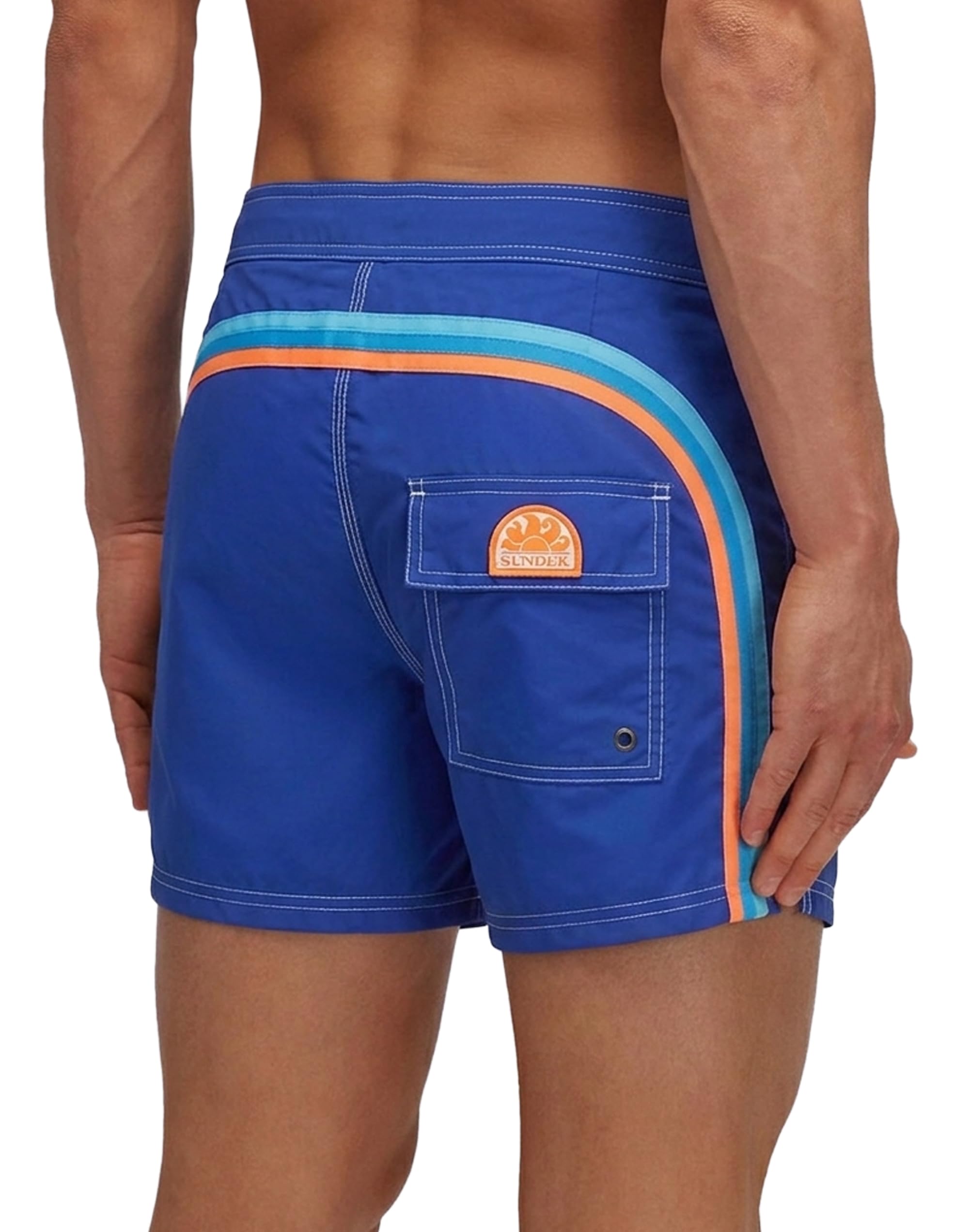 Sundek Men's 67501 - Electro Blue 01 Fixed Waist Boardshort, Swim Trunks 14" Length 3" Inseam, 34
