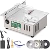 Huanyu Mini Table Saw with 7-Speed Adjustment, Desktop Table Saw, with 4 Saw Blades, 9000 RPM, 0-15 mm Blade Lift, 0-180° Angle Adjustment Cutting, For Wood, Substrate, Acrylic, Metal, Small DIY