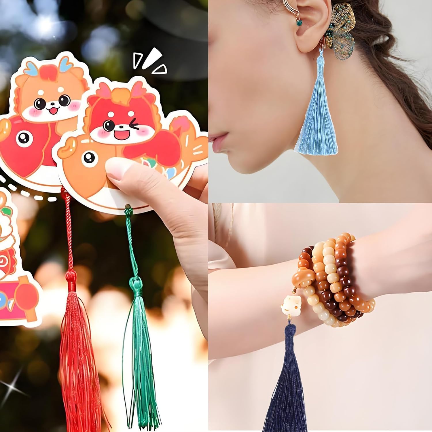 20 PCS 13cm/5 Inch Mini Bookmark Tassels, Handmade Soft Craft Mini Tassels with Loops for Jewelry Making, DIY Projects, Bookmarks
