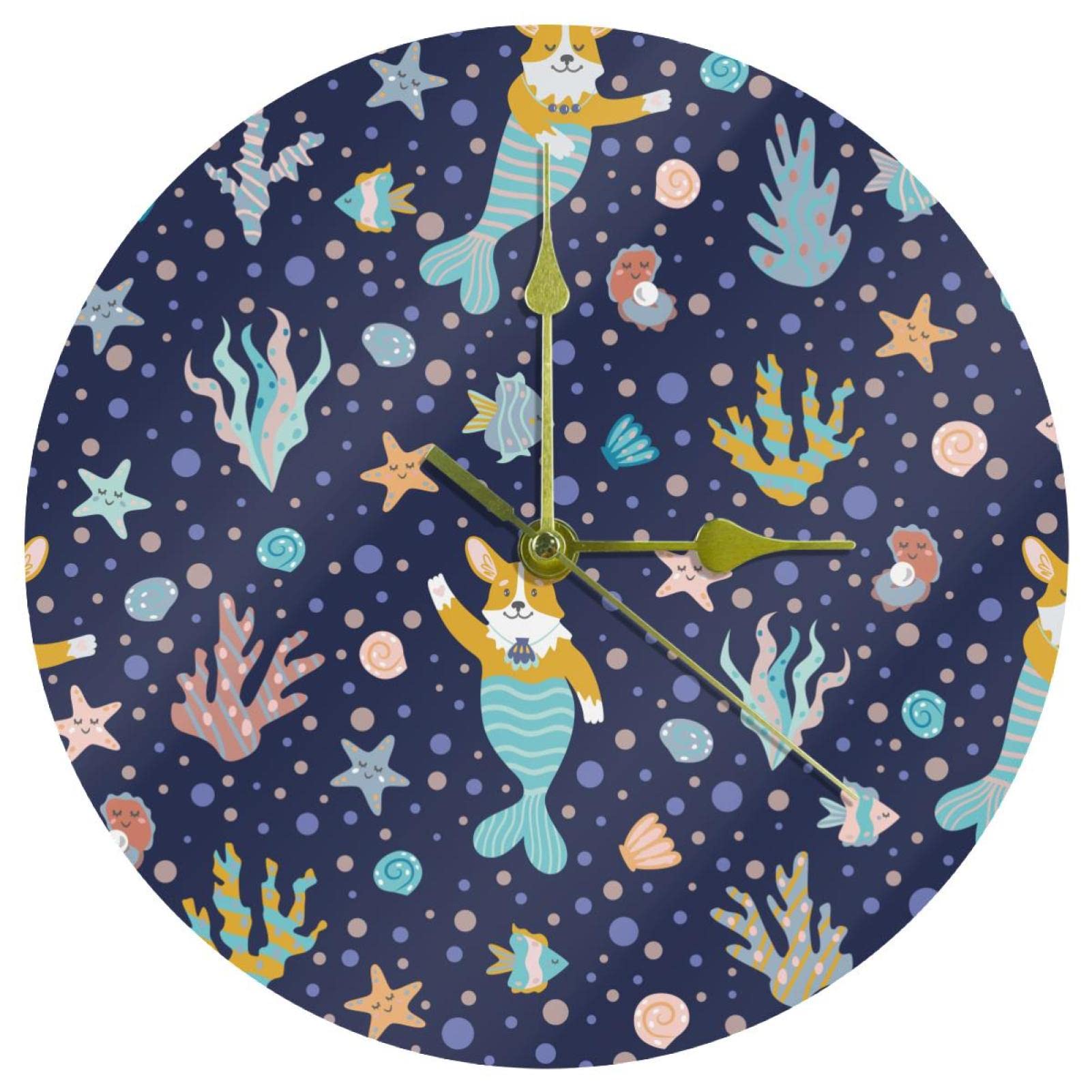 Horloge murale en acrylique Corgi Sirène 24 cm au fini haut de gamme