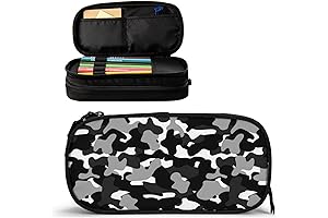 Durable Multi-Compartment Camo Pencil Case Box