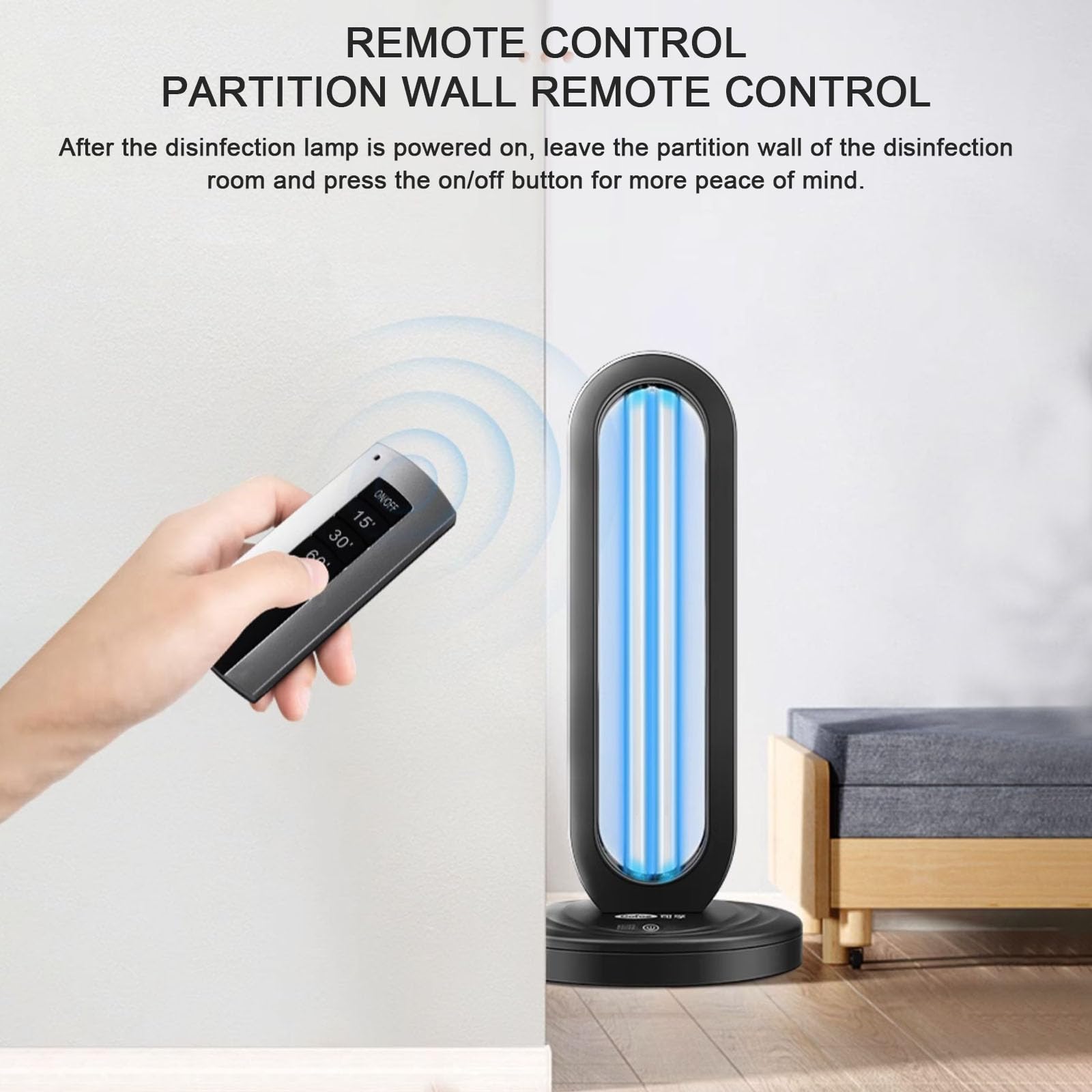 Luz Germicida De Ozono Uv, Temporizador De Control Remoto Germicida, Lámpara De Mesa De Desodorización, Esterilización Y Desinfección, Luz Uvc Limpieza /mascota, Temporización De 3 Velocidades, 38 W