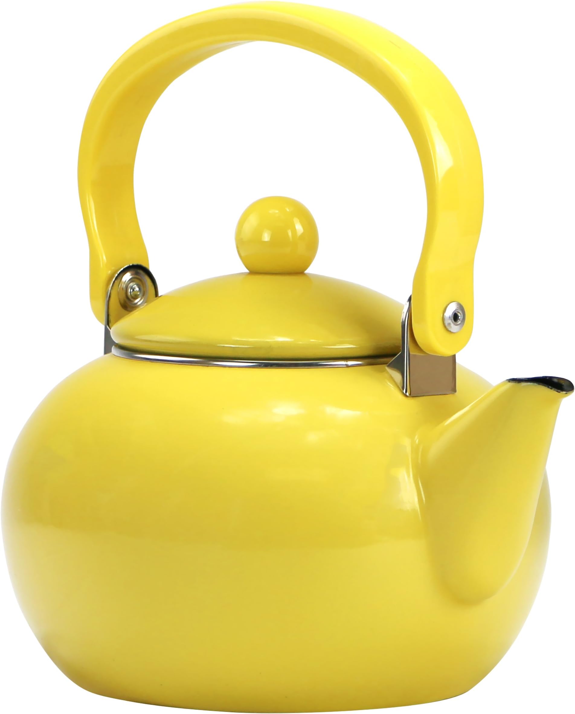 Calypso Basics by Reston Lloyd 2-Quart Enamel-on-Steel Tea Kettle, Lemon Yellow