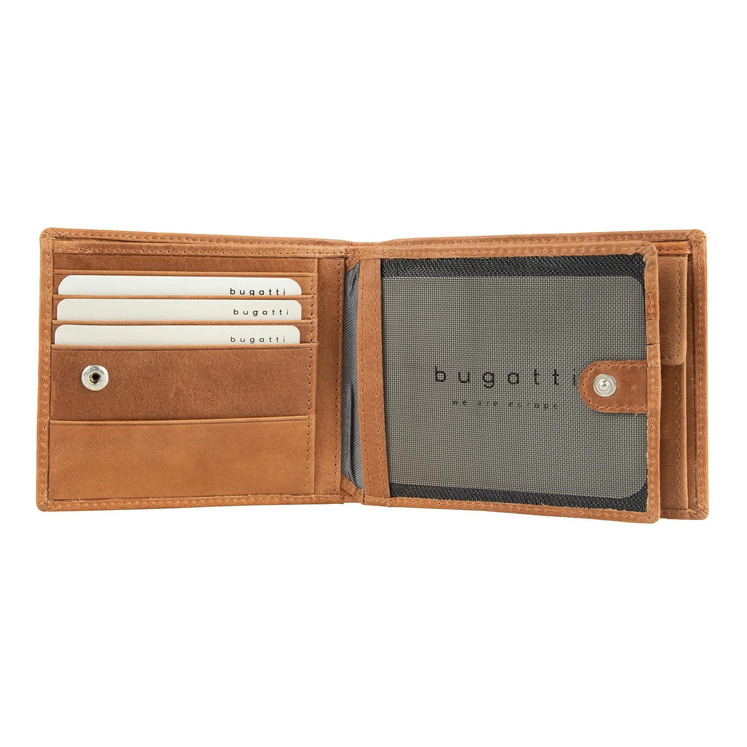 bugatti Volo Portafoglio Uomo Pelle 10 Scomparti, Portamonete - Cognac
