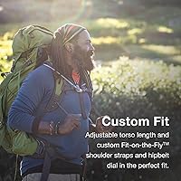 Vista 3 de Osprey Aether 65L Mochila de mochilero para hombre, color verde mostaza ajo, S/M, ajuste extendido