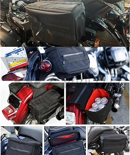 Miniatura 2 de FVMOTO Alforjas universales para motocicleta, bolsas de equipaje de viaje, bolsa de almacenamiento para Harley Softail Dyna Super Glide Sportster
