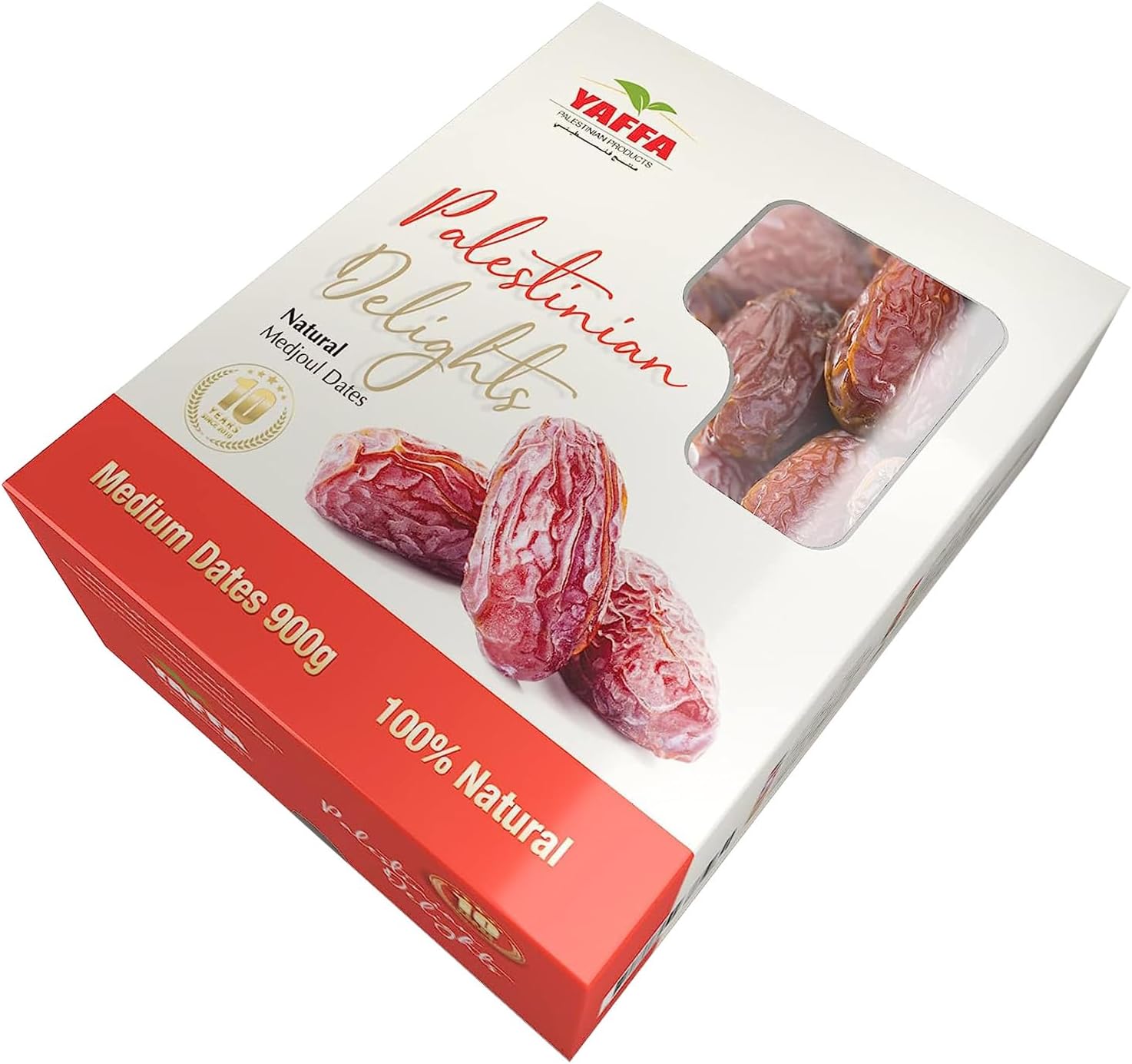 Palestinian Delights Delicious and Juicy Medjool Dates Grade 2 Medium (Box of 900g) | All Natural, No Added Sugar, Free from Additives, Sustainably Grown and Hand-Picked Palestinian Dates