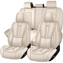 Car Seat Cover for Chevrolet Chevy Cruze 2011-2019,Leather Seat Cover for Car,Breathable Vehicle Cushions Cover Waterproof Protectors Seat Protector, Full Set,Beige