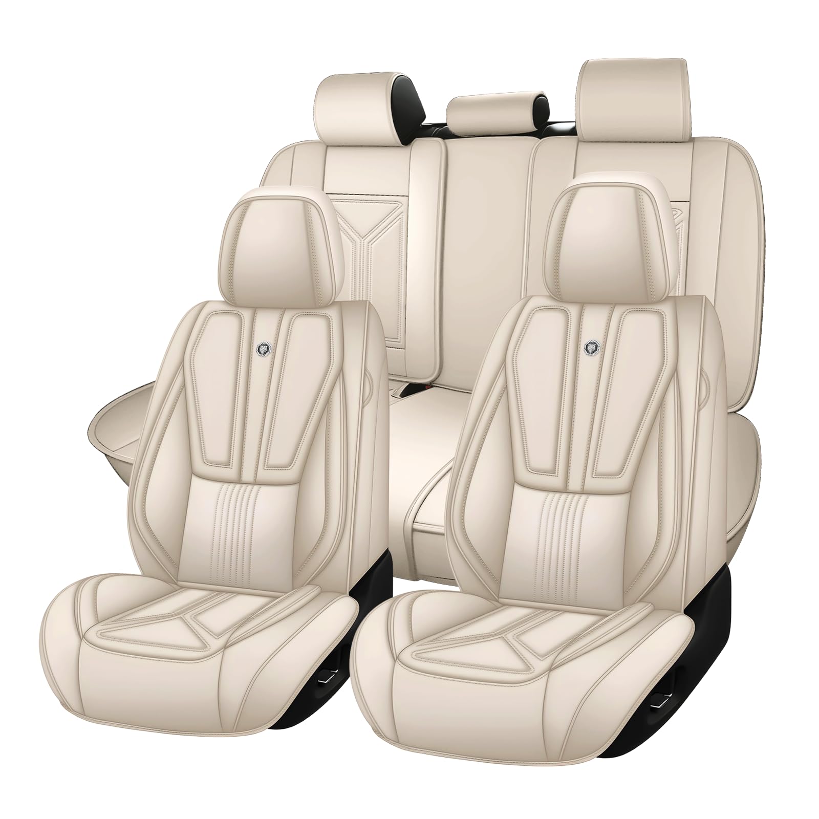 Arazi Custom 5 Full Seat Covers Fit for Subaru Forester Outback Legacy Impreza Crosstrek 2010-2025, Full-Coverage Premium Waterproof Nappa Leather