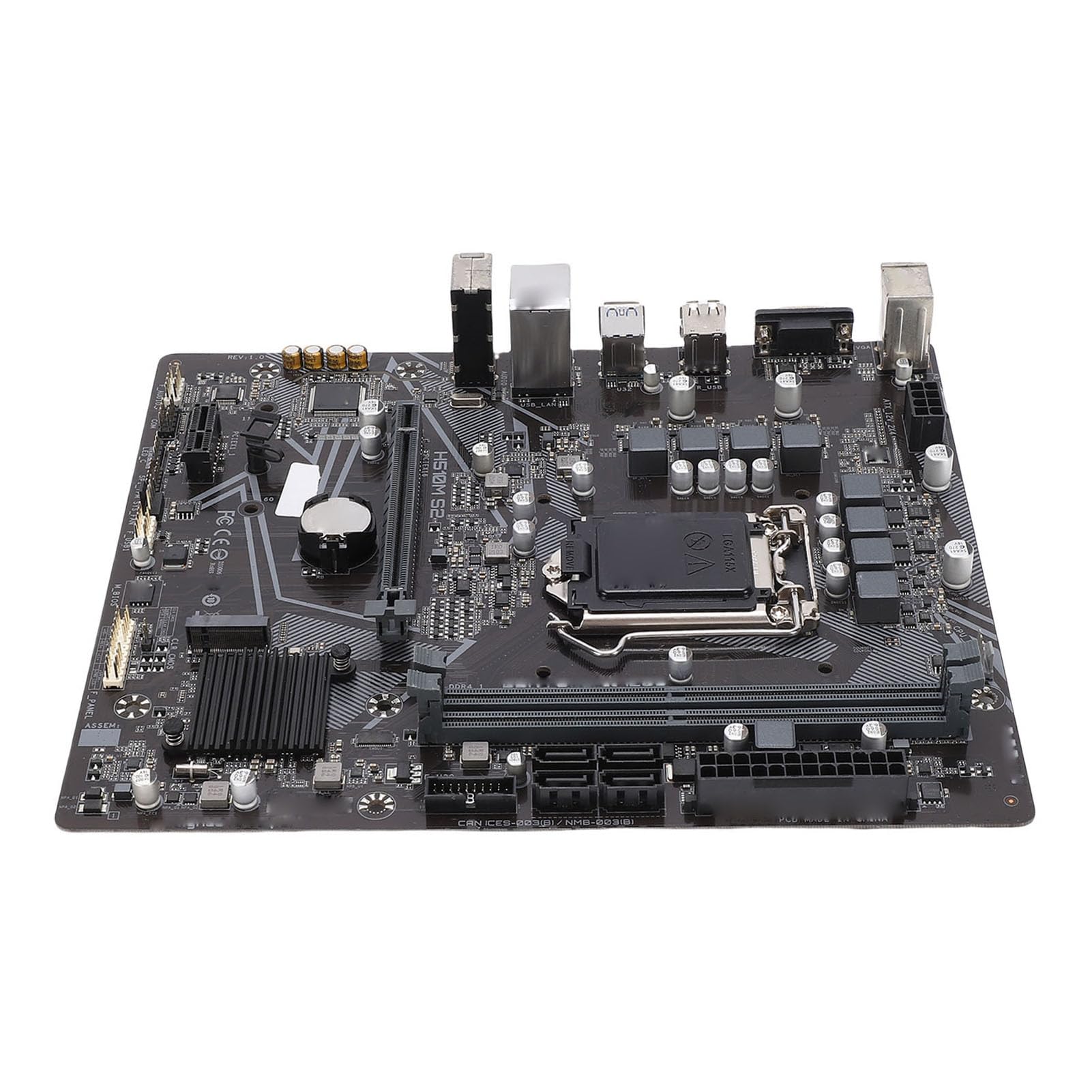 Bewinner Scheda Madre H510M S2 LGA 1200, Supporta 10a 11a Generazione I5 I7, Micro ATX DDR4 3200 MHz 64 GB, PCIe 4.0, M.2 NVMe SSD, Scheda Madre Porta DVI per PC da Gioco