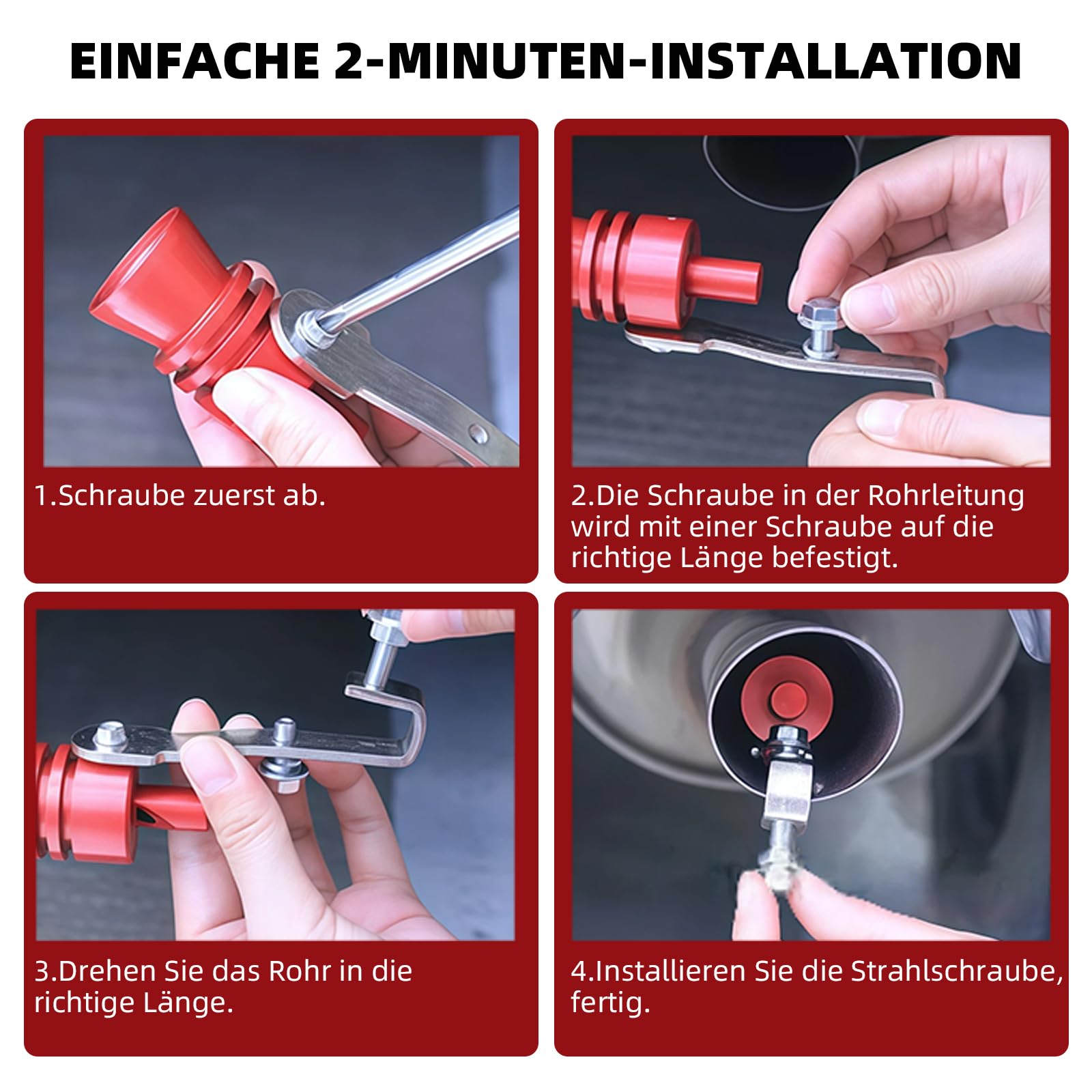 KLINNA 2 unidades de tubo de escape de sonido, simulador de sonido turbo, aleación de aluminio, generador de sonido para coche, accesorios de tuning universal para automóviles en todos los modelos — view 6