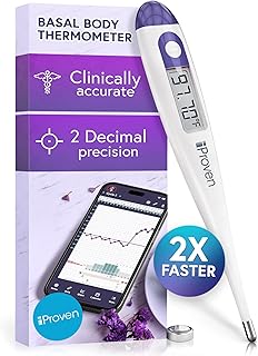 Digital Basal Body Thermometer, 1/100th Degree High Precision, Quick 60-Sec Reading, Memory Recall, Accurate BBT Thermometer for Natural Ovulation Tracking by iProven