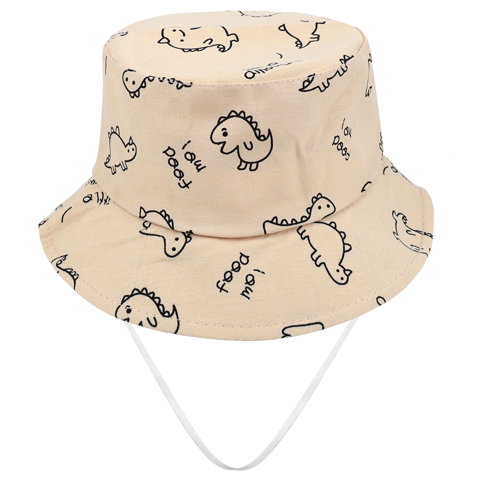 FACHOI Baby Sun Hat, Kids Summer Bucket Hat with Adjustable Strap Toddler Sun Protection Foldable Cotton Beach Hat for Boys Girls F4-ETKLM (Khaki)