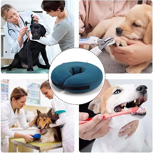 Miniatura 44 de MIDOG Inflatable Dog Cone Alternative for After Surgery - Soft Protective Donut Collar Prevents Licking, Comfortable Recovery E-Collar Alternative