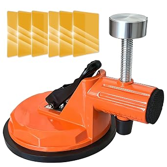 Heavy Duty Floor Gap Fixer Tool with 6 PCS Sticky Pads, Laminate Flooring Tools for Wood and Vinyl Planks, Carbon Steel Floor Suction Cup Tool with Rubber Pad