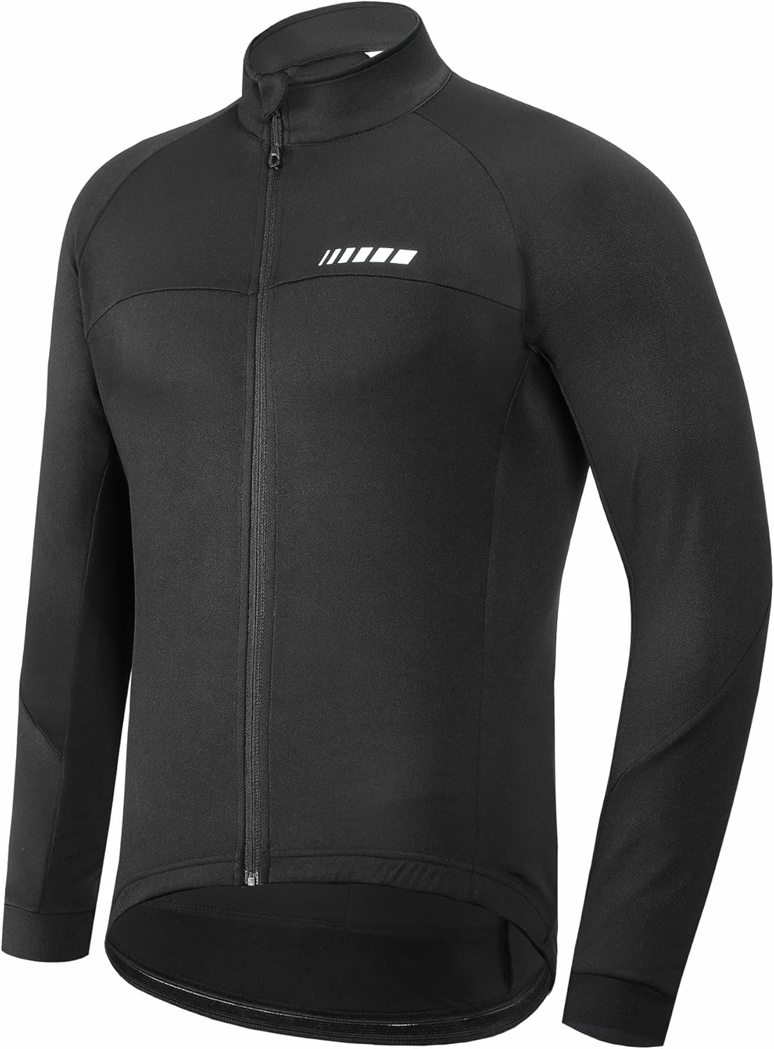 qualidyne Men's Thermal Cycling Jersey Long Sleeve Winter 3 Pockets Bike Fleece Jackets Windproof Reflevtive Cold Weather