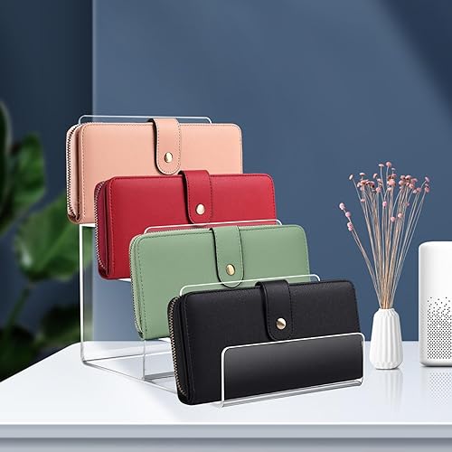 Miniatura 8 de DOITOOL Paquete de 2 soportes de exhibición de acrílico de 4 niveles, soporte de exhibición transparente para bolso de mano, soporte de exhibición