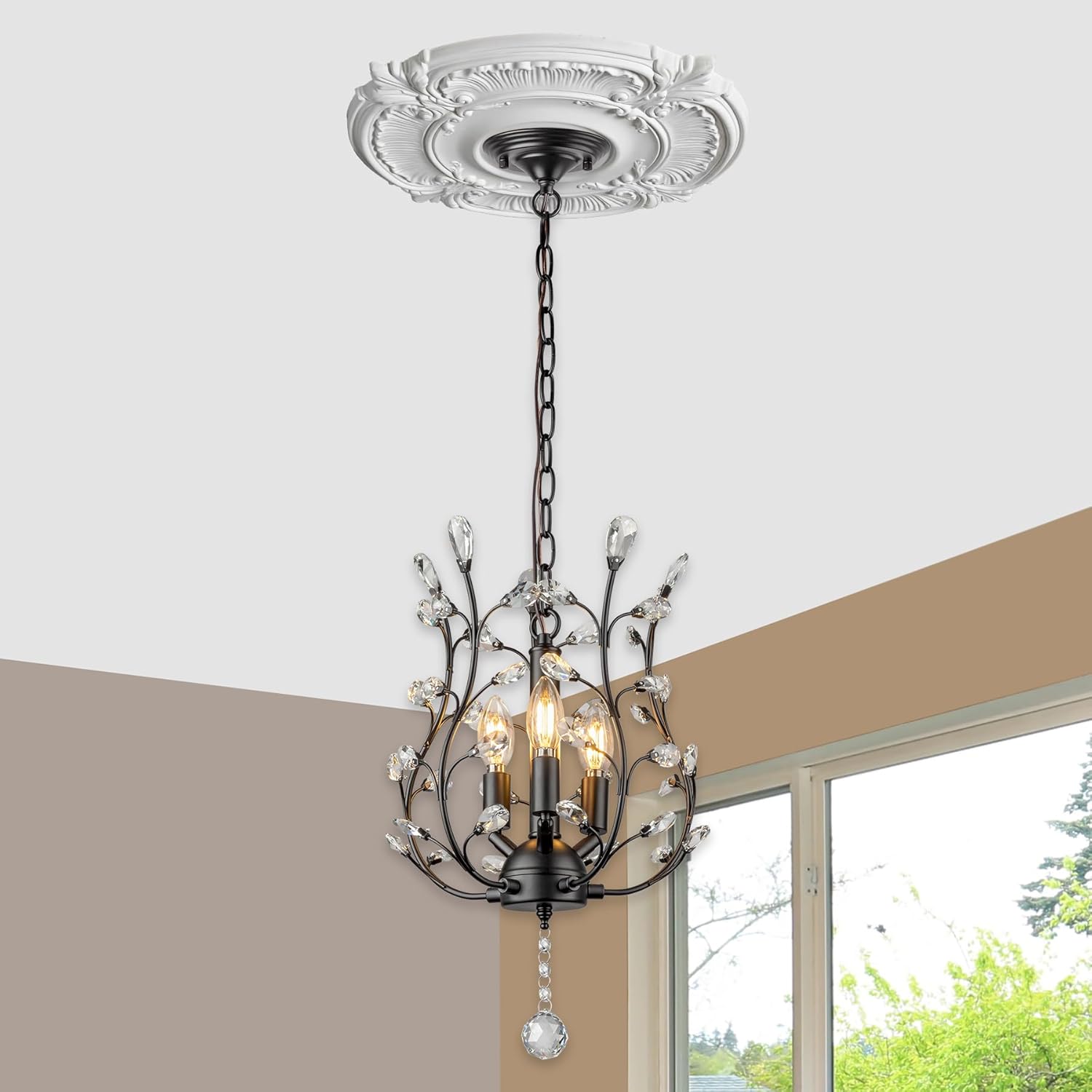 Primed Urethane Ceiling Medallion for Light Fixtures and Ceiling Fans, 18"OD x 4"ID x 1-1/8"P (Fits Canopies up to 7-3/4") White.