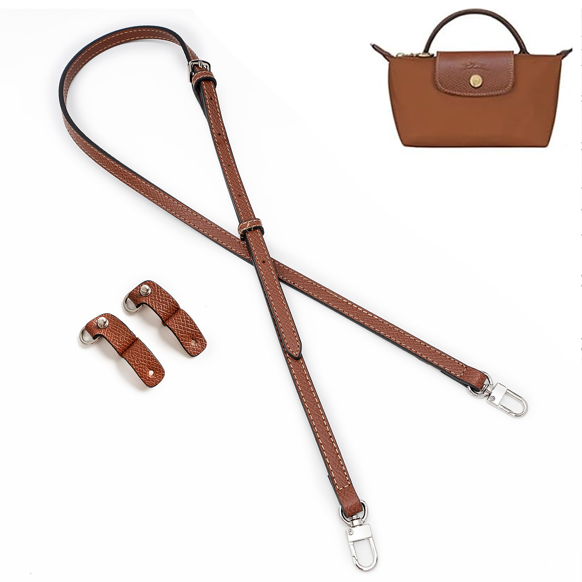 [Gastinsave] 財布ストラップ交換、革ハンドバッグ クロスボディ ショルダーストラップ調節可能 ロンシャンバッグ用