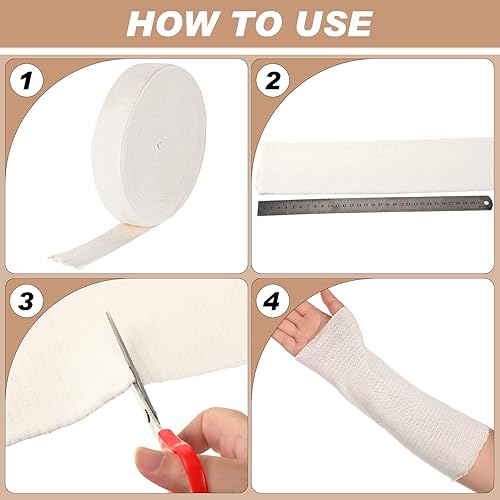 Miniatura 4 de Nuanchu Vendaje elástico tubular de algodón de manga fundida, vendajes de tubo de envoltura elástica, cómodo moldeo para brazo pierna y rodilla