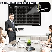 Vista 133 de J&J worldwide Glass Whiteboard Yearly Calendar - 35" X 47" Large Wall Whitrboard - White Board Dry Erase Planner for Wall Home, School, Office