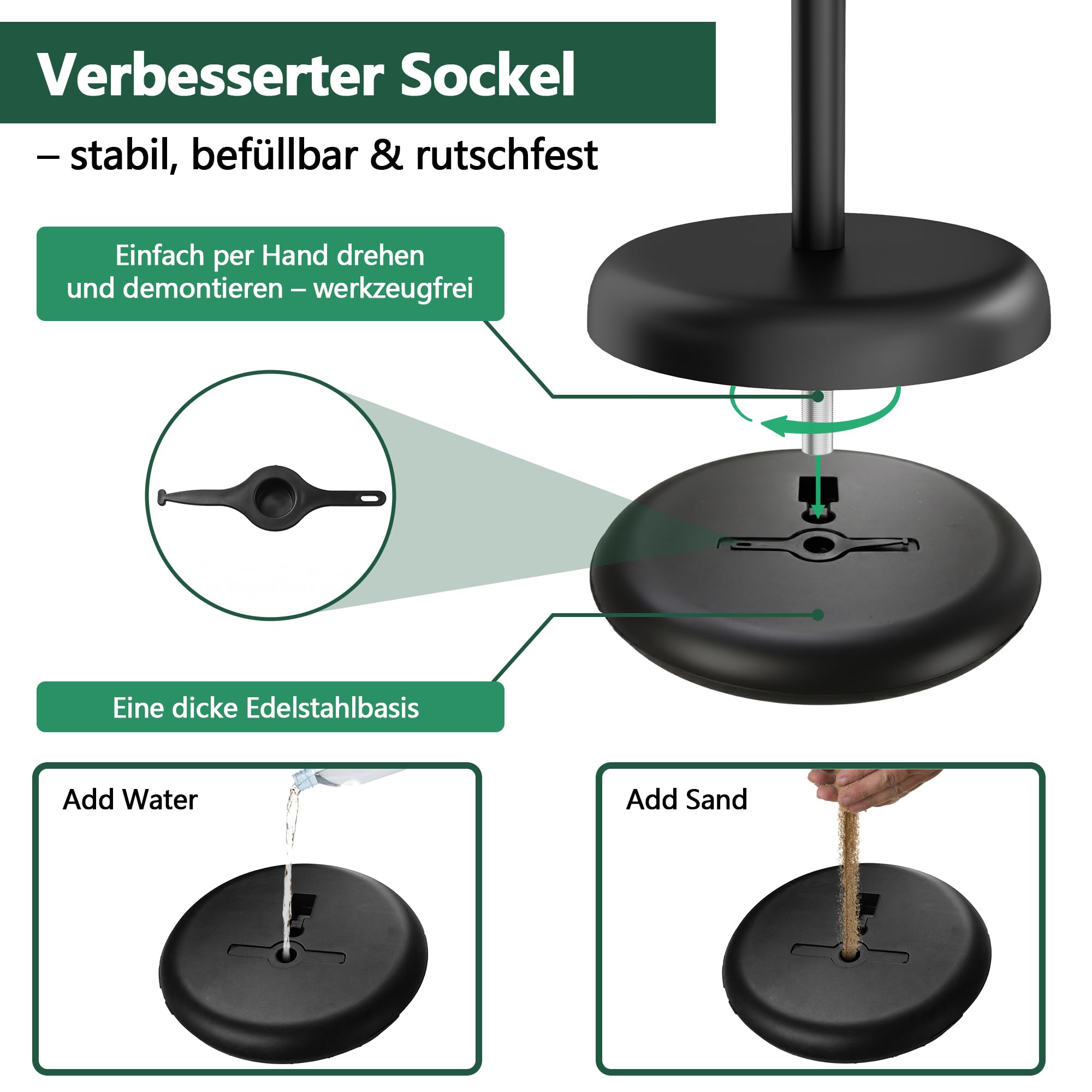 Infoständer DIN A4, Aufsteller, Kundenstopper, Höhenverstellbar, Plakatständer mit stabiler Basis, Präsentationsständer, A4 Werbeständer mit Drehbarem Display Einfachem Inhaltswechsel (Schwarz)