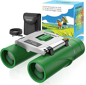 USCAMEL Jumelles Enfant Et Adultes, 8×21Compactes Mini Jumelles pour L'observation des Oiseaux et Chasse (Vert) asin的图片