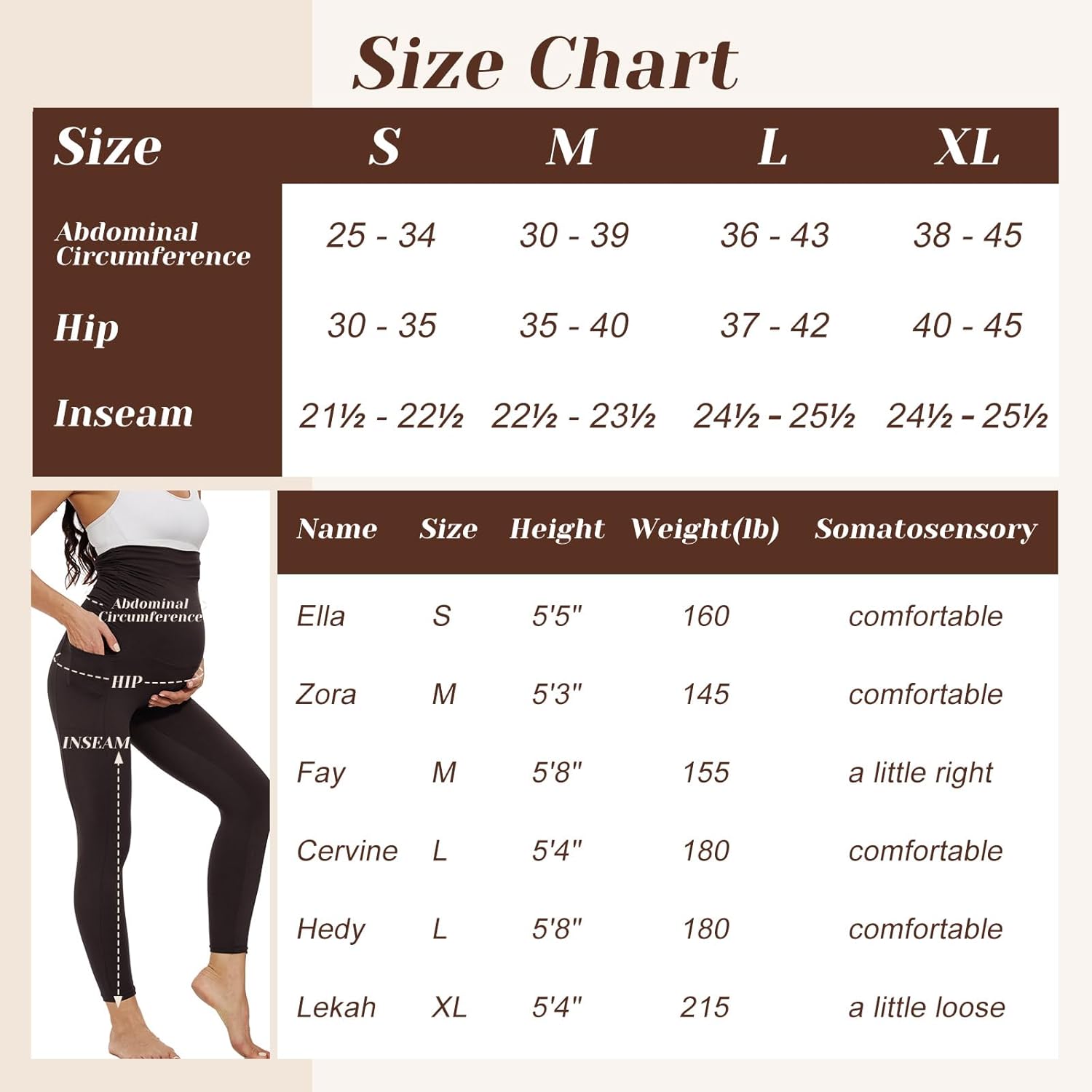 Miniatura 5 de Happy.angel 2 Pack Maternity Fleece Lined Leggings Over The Belly, Womens Black Workout Yoga Pregnancy Pants with Pockets