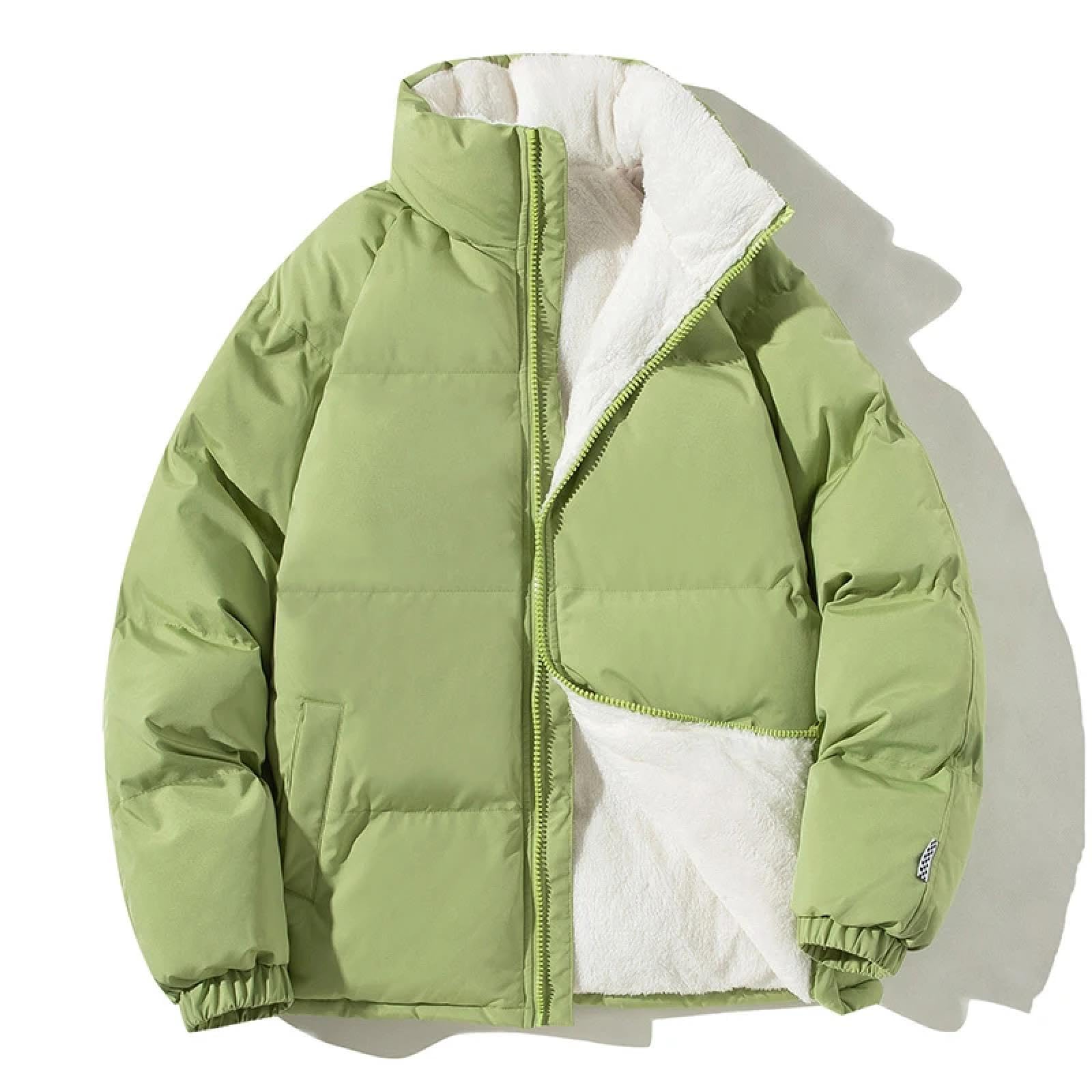 Chaquetas De Pluma Espesar Chaqueta Caliente Hombres Sueltos Abrigos Masculina del Collar Soporte Fleece Puffer Parkas Hombre Harajuku L Negro