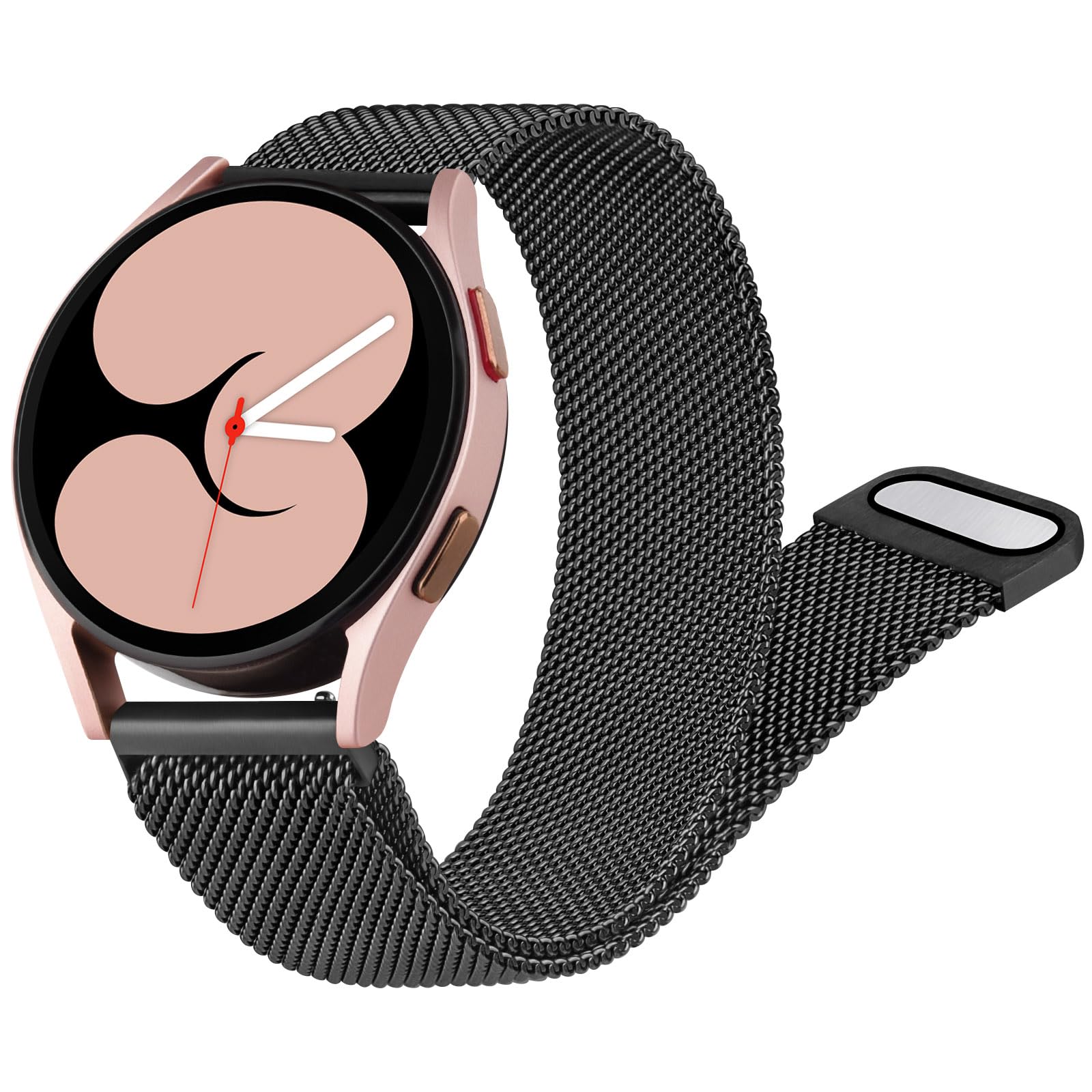 Zoye Metal Galaxy Watch 4 Band 40mm/44mm for Men Women - 20mm Adjustable Sport Strap Compatible with Samsung Galaxy Watch 6/5/4 Classic (Black)