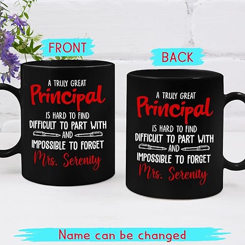 Miniatura 2 de Taza de café con texto en inglés A Truly Great Principal Is Hard To Find Difficult To Part With And Impossible To Forget, taza de café de 11 onzas