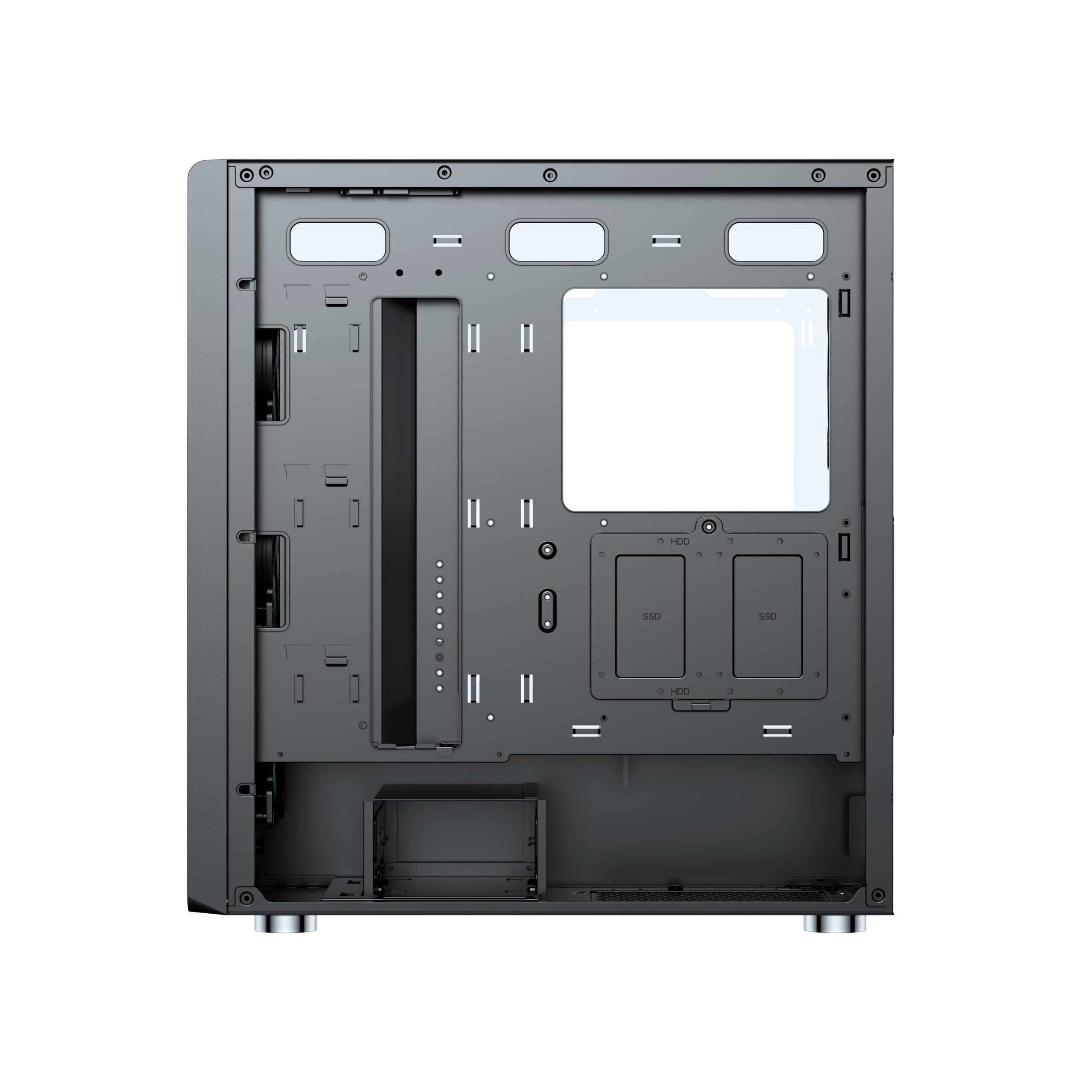 Air 100 Black Midi Tower ATX Case per PC, rete metallica, finestra laterale in vetro temperato, 4 ventole A-RGB da 120 mm preinstallate, radiatori da 360 mm, scheda madre E-ATX/ATX/mATX/ITX